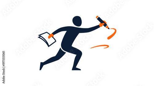 Abstract Concept of Person Writing or Creating