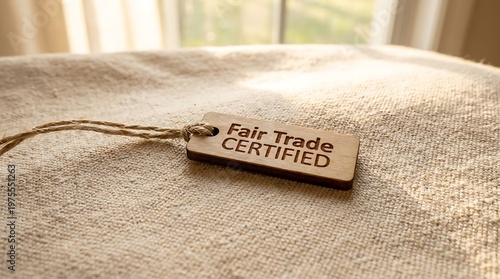 Fair Trade Certified Tag on Fabric