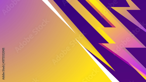 Energetic gradient background featuring purple and yellow sharp geometric shapes for modern sport branding