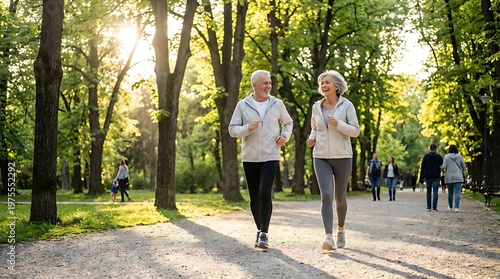 Senior Women Jogging in Park