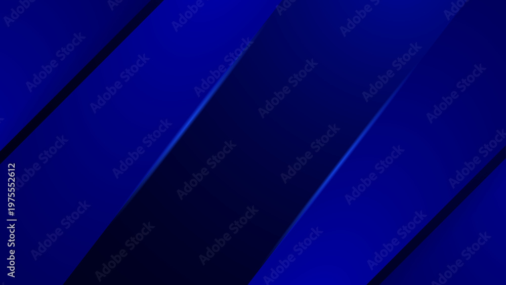 Obraz premium Dark blue abstract background featuring diagonal geometric layers and sharp light reflections for a professional and modern look