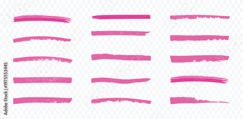 Highlighter Pen Marker Highlighting Brush Strokes Vector Set, Colorful Highlight Lines Text
Underline Marker Stationery School Office Vector Illustration