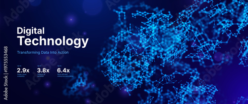 Abstract Digital Structure. Futuristic Tech Data Flow. Digital Banking, Blockchain and Innovation. Financial Technologies Concept. Vector Illustration. 