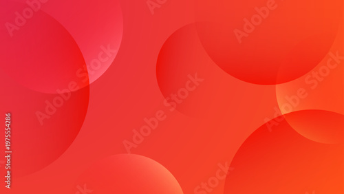 Minimalist red and orange gradient background with soft overlapping translucent circles and bokeh light effects
