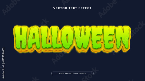 Spooky green slime style text effect with jagged edges and yellow glowing outlines for horror themes