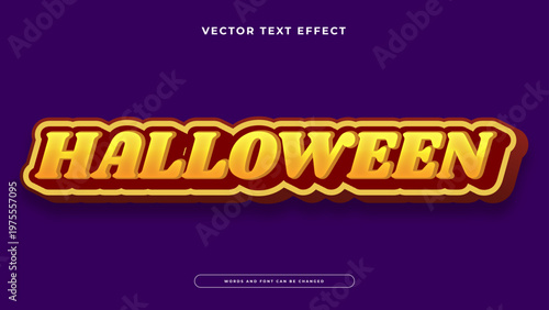 Spooky halloween text effect with orange and dark red tones for horror themes