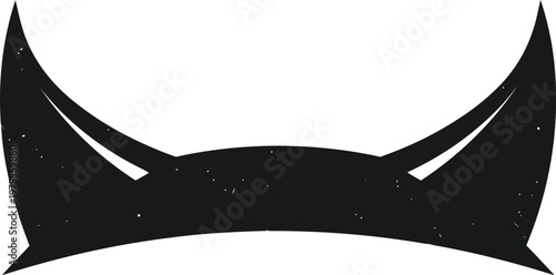 Black devil horns silhouette icon isolated on white background for graphic design and costume projects