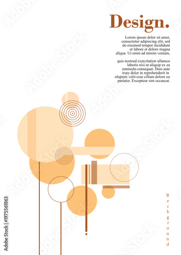 Abstract geometric composition design with lines, circles, and rectangles