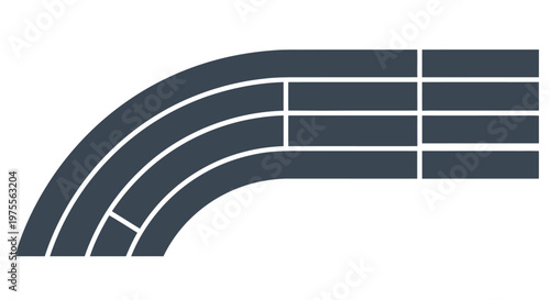 Curved running track with stans text graphic vector illustration high quality