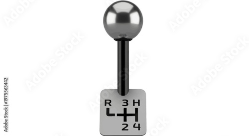 Metallic Gearshift Lever with Numbers Displaying Vehicle's Transmission Positions