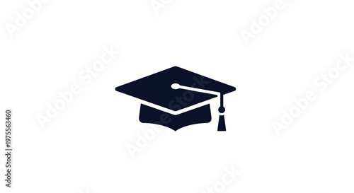Minimalist Academic Cap Icon Depicting Graduation and Educational Achievement