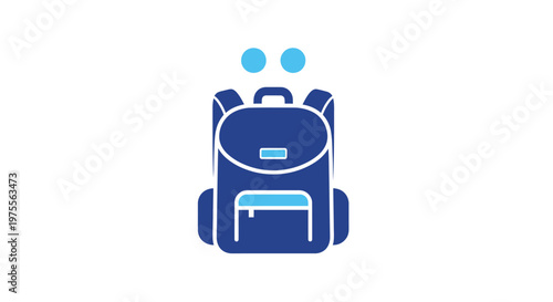 Minimalist backpack illustration with a contemporary design and a clean aesthetic on white backdrop
