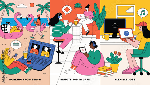 Flexible workplace concept for modern nomads