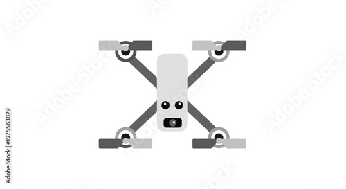 Minimalist Drone Illustration Depicting Modern Technology and Aerial Photography