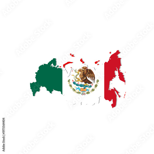Mexico flag_Map icon with shading