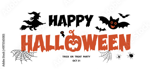 Halloween celebration with spooky decorations and festive atmosphere for trick or treat party