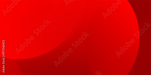 Vibrant crimson gradient backdrop with minimalist geometric shapes and rhythmic line patterns for corporate branding.