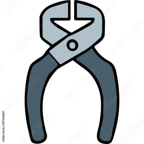 A pair of bolt cutters with gray handles and metal jaws.