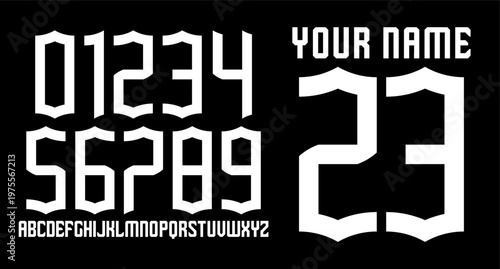 EDITABLE UNIQUE SHAPE VECTOR NUMBERSET FOR YOUR JERSEY