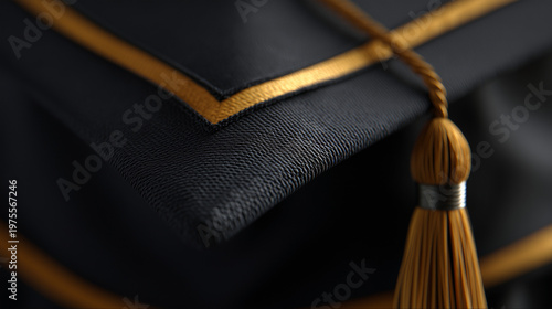 Graduation cap photorealistic close up academic detail 