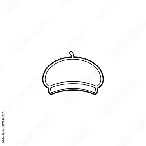 Simple line drawing of a beret.