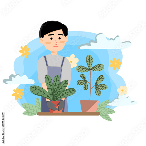 gardening flat illustration 