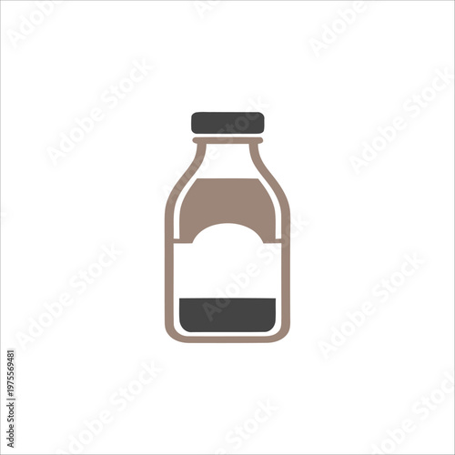 A simple illustration of a brown glass medicine bottle with a dropper isolated on a white background representing health and pharmaceutical use