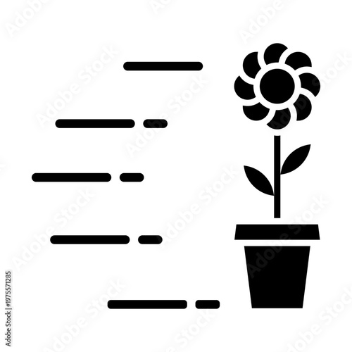 Flowers icon vector. Flower delivery Illustration sign. Flower shop symbol. Garden logo.