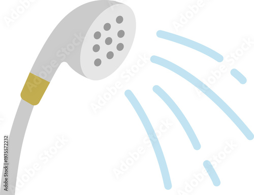 シャワーヘッドのアイコンのイラスト