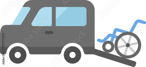 福祉車両のアイコンのイラスト