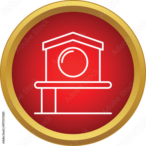 Outline birdhouse icon representing home, property, and shelter concepts
