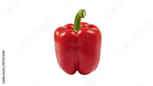 Foto Vibrant red bell pepper with green stem, isolated on transparent background