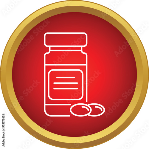 Medicine bottle storing pills for health, therapy, and pharmaceutical needs