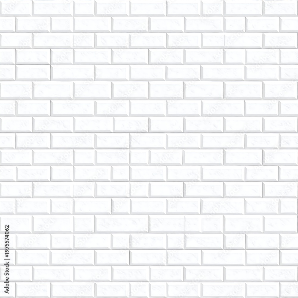 Fototapeta premium A repeating pattern of rectangular white tiles forming a wall texture