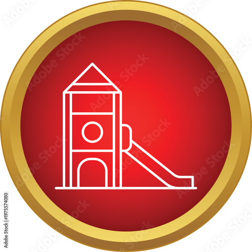 Playground tower with slide representing outdoor fun and children's activities