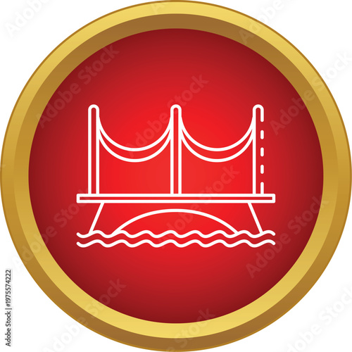 Suspension bridge icon representing connection, transportation, and urban infrastructure