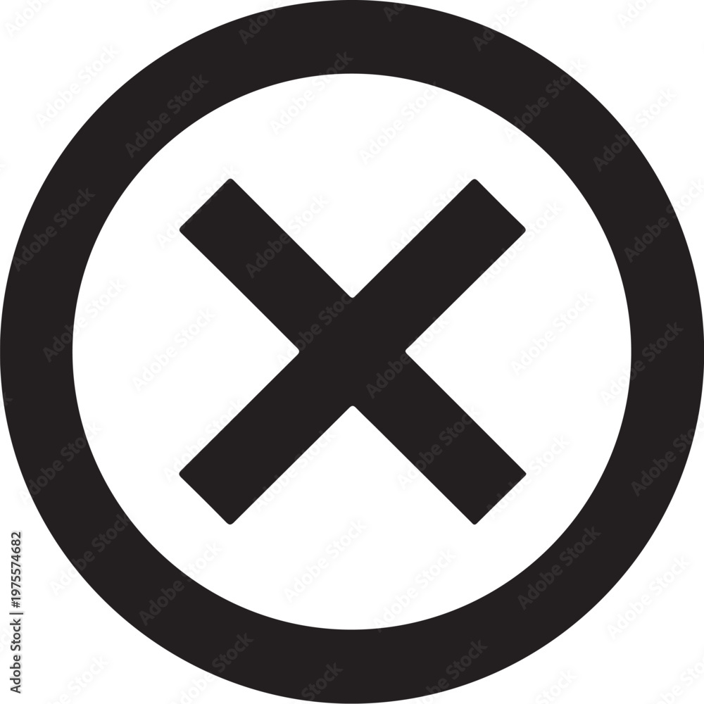 Obraz premium Black, vector, circle, reject, cancel icon, symbol, mark
