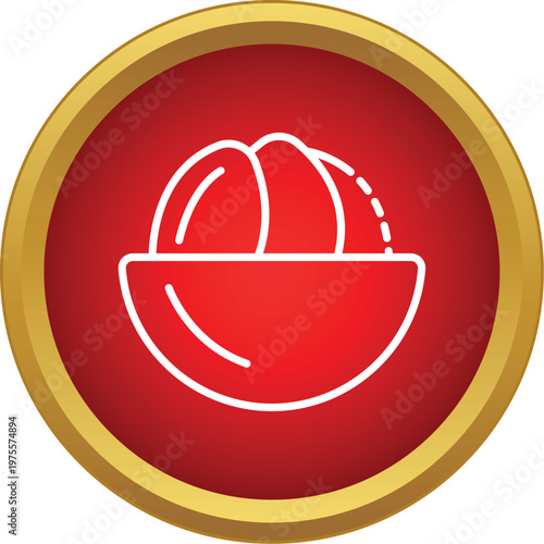 Fruit bowl icon simple food illustration symbolizing healthy eating