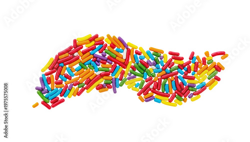 Foto Colorful rod-shaped sprinkles scattered in a pile, isolated on transparent backg