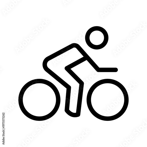 Dynamic cyclist icon modern bicycle rider, sports activity and eco-friendly transport concept visual