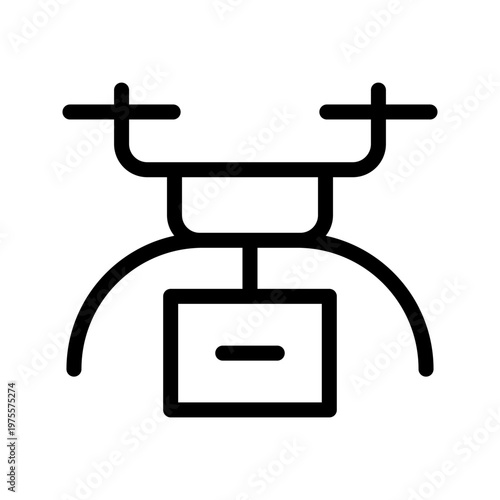 Advanced drone icon modern aerial vehicle, surveillance and smart technology flight concept visual