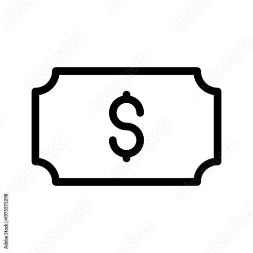 Clean money bill icon modern currency note, cash payment and financial transaction concept visual