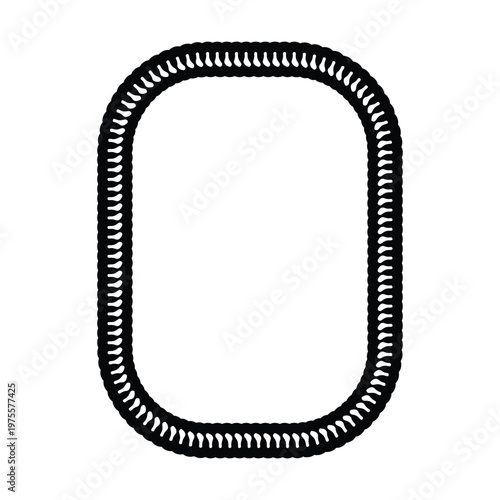 Decorative rope braid border frame vector illustration collection minimal black braided edge rectangle rounded frame for label card design