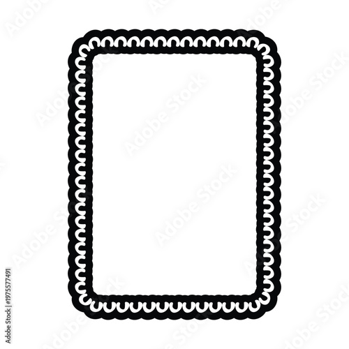 Decorative rope braid border frame vector illustration collection minimal black braided edge rectangle rounded frame for label card design