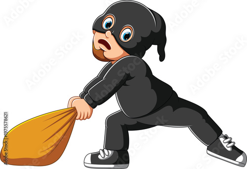 3d vector illustration of a fun cartoon pirate shark character and a ninja samurai man with a sword in a comic style