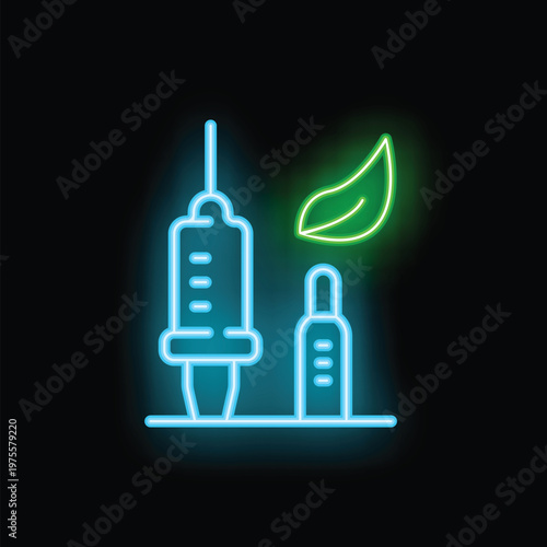 Neon sign representing eco friendly medicine, alternative medicine, naturopathy or organic medicine