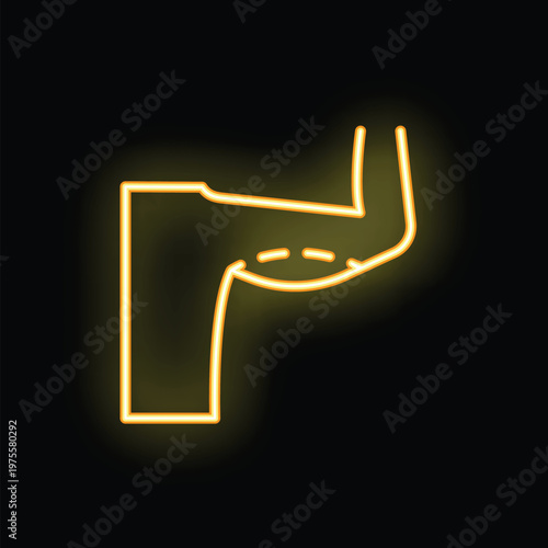 Neon yellow fat body transformation losing weight icon illustration