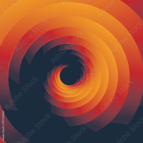 Background geometric shapes gradient color spiral motif. Texture and pattern abstract black hole style