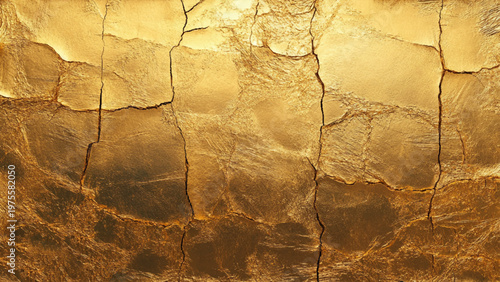 Decorative Golden Wall Texture. Shiny Gold Wall Texture with Rough Surface