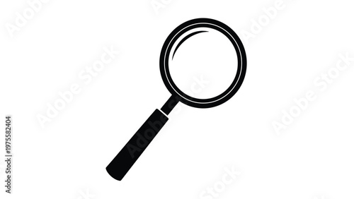 Magnifying glass silhouette tool for investigation research and detailed visual inspection analysis